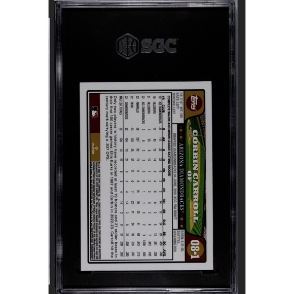 2023 Topps Chrome LIDS Corbin Carroll RC ROTY Arizona Diamondbacks GEM MINT 10! - Picture 2 of 2